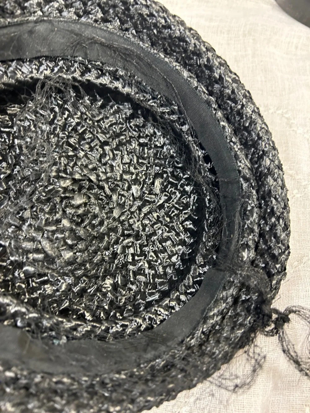 Vintage woven straw like headpiece halo piece - Picture 7 of 8